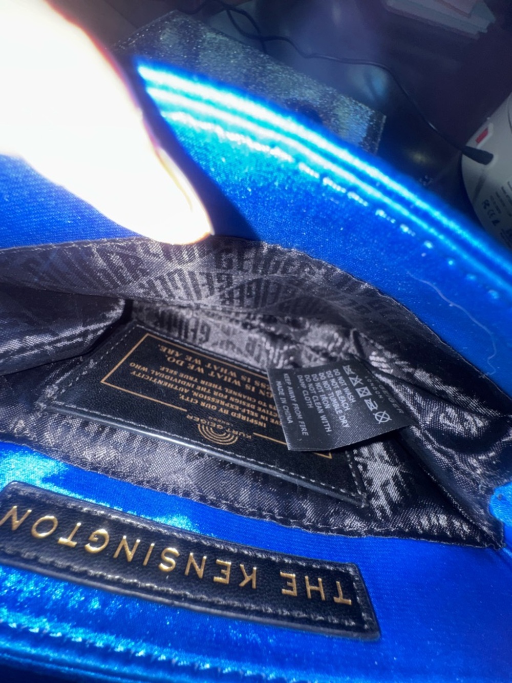 Kurt Geiger Electric Blue and Crystals Kensington crossbody with Pull-through - Picture 7 of 7